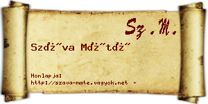 Száva Máté névjegykártya